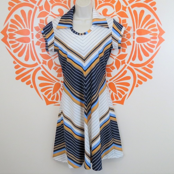 Sears Dresses & Skirts - Vintage Form Fitted Chevron Striped Dress